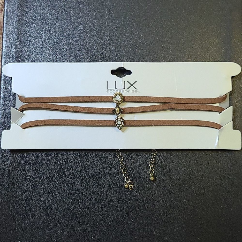 Lux Accessories 3 - Faux leather necklaces.